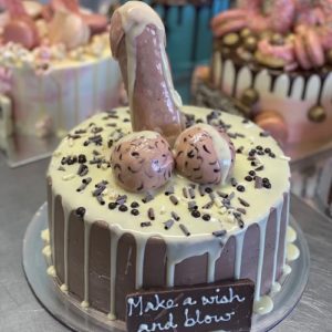 penis cake make a wish and blow